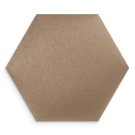 Panel tapicerowany Heksagon 40x35 cm beżowy stylowy panel ścienny welurowa tkanina modna dekoracja każdego wnętrza