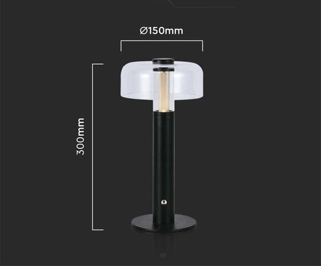 Lampka nocna Dapper czarna 1W 3000K elegancka lampa o wielu zastosowaniach idealna do sypialni biura i salonu metalowa podstawa