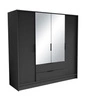 Szafa z lustrem Norel 200 cm grafitowa stylowa szafa o nowoczesnym designie z ryflowanymi frontami i pojemnymi szufladami