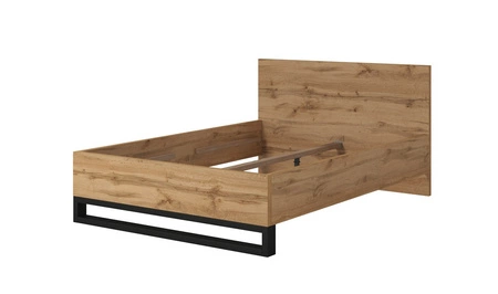 Łóżko Halle S 140x200 dąb wotan stylowy design stabilne łóżko do sypialni o ciekawej stylistyce uniwersalna kolorystyka
