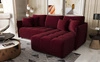 Narożnik z funkcją spania Oroso bordowy prawostronny miękka tkanina typu velvet z powłoką hydrofobową pojemnik na pościel