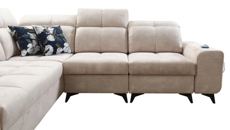 Narożnik z funkcją spania Buffalo III żółty prawostronny komfortowy narożnik o estetycznym wykończeniu z pojemnikami na pościel