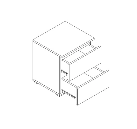 Szafka nocna z szufladami Simple pudrowy róż funkcjonalny mebel do pokoju dziecięcego prosta konstrukcja