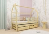 Łóżko dziecięce Chip 80x190 cm sosnowe drewniane łóżko domek z pojemnymi szufladami łóżko 2 osobowe wysuwane do pokoju dziecka