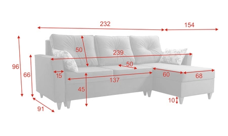 Narożnik z funkcją spania Topeka czarny prawostronny stylowy i nowoczesny design wpisujący się w każdą aranżację