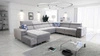 Narożnik z funkcją spania Hampton VIII szary popiel lewostronny nowoczesny design narożnik rozkładany do salonu funkcjonalna dostawka