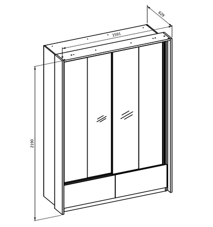 Szafa przesuwna Impressio 159 cm dąb mauvella / ciemny beżowy pojemna szafa z lustrem świetnie sprawdzi się w pomieszczeniach o każdej wielkości
