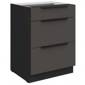 Szafka kuchenna stojąca z szufladami Aversa Bl 60 D 3S BB odporna na uszkodzenia wykończenie frontów w technologii anti fingerprint