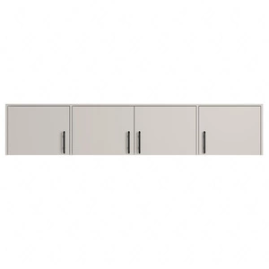 Nadstawka do szafy Caspe 200 cm beżowa nowoczesny design wykończenie ABS oraz aluminiowe uchwyty