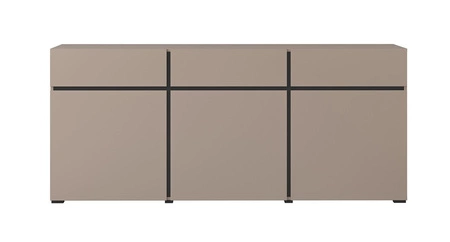 Komoda z szufladami Cross 180 cm ciemny beżowy stylowy design komody do salonu prosta forma w nowoczesnym wydaniu