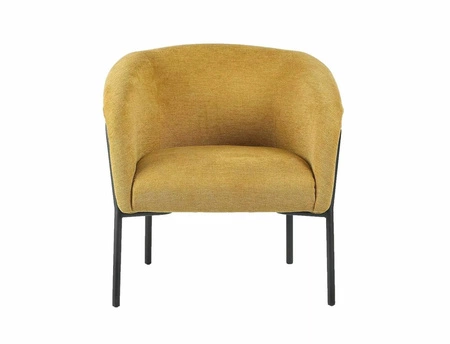 Fotel Clover żółty nowoczesny oraz funkcjonalny fotel z metalowymi nogami komfortowy podczas wypoczynku