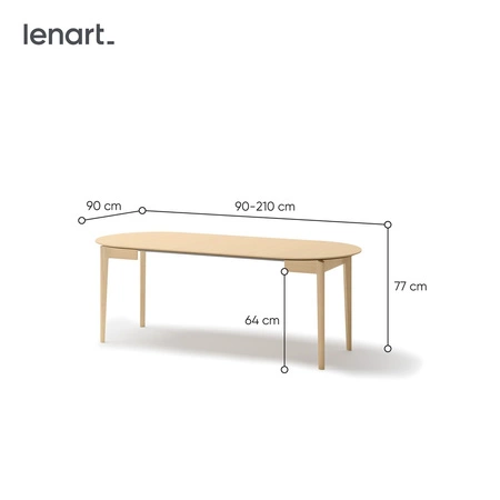 Stół okrągły rozkładany Plot 90 cm dąb jasny funkcjonalny stół o niewielkich rozmiarach idealnie dopasuje się do mniejszych wnętrz