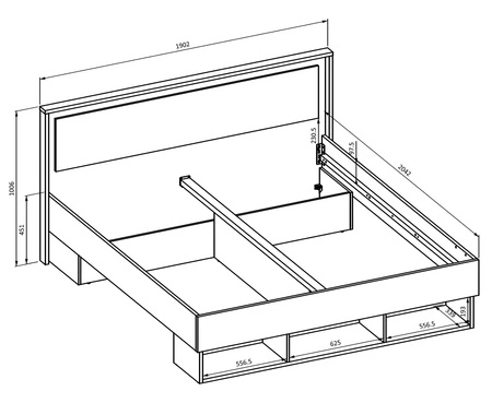 Łóżko Impressio 180x200 cm dąb mauvella / ciemny beżowy nowoczesny styl idealne łóżko z wysokim zagłówkiem do sypialni