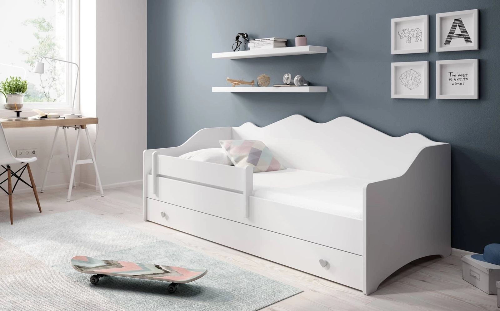 Łóżko do pokoju dziecięcego Emily Łóżko dziecięce z materacem