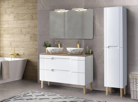 Nóżki meblowe do szafki pod umywalkę i słupka łazienkowego Fiji White dąb coast evoke