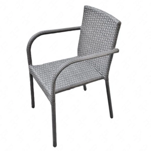 Krzesło ogrodowe Sottile 43x40 cm szare funkcjonalne krzesło rattanowe klasyczna i wygodna konstrukcja idealny wybór do ogrodu