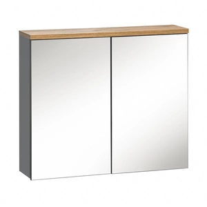 Szafka łazienkowa wisząca z lustrem Bali 60 cm szary / dąb wotan elegancka szafka doskonale zagospodarowuje przestrzeń nad umywalką