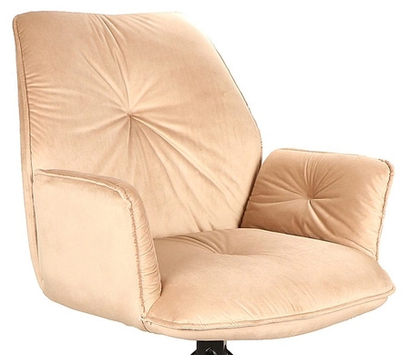 Krzesło tapicerowane Boogie II 45x44 cm beżowe stylowe krzesło obrotowe z metalowymi nogami krzesło glamour