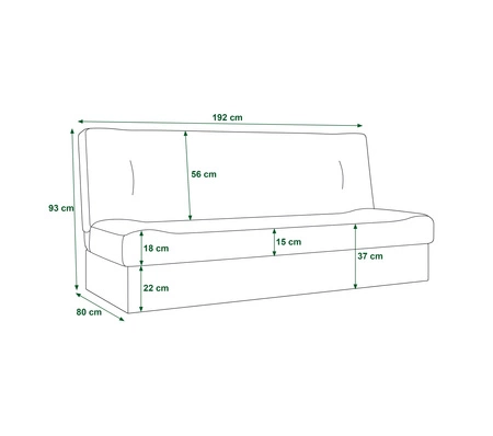 Kanapa rozkładana Segni szara bardzo wygodna wersalka doskonała do każdego stylu wnętrza