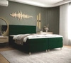 Łóżko kontynentalne Bing 140x200 butelkowa zieleń w nowoczesnym skandynawskim stylu z charakterystycznym wezgłowiem