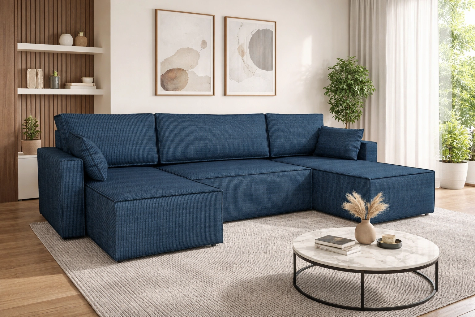 Narożnik z funkcją spania Rebenes U Narożniki do salonu Nowoczesne narożniki rozkładane do pokoju dziennego