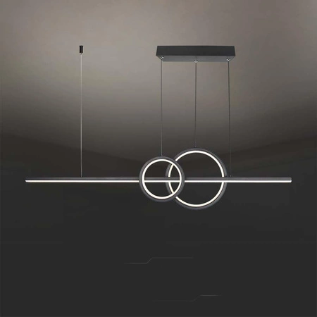 Lampa wisząca Ideal czarna 15W 4000K nietuzinkowa lampa sufitowa ciekawa forma z abażurami w formie okręgów idealna propozycja lampy nad stół