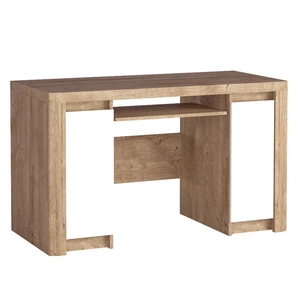 Biurko Livinio 130 cm dąb ribbeck / biały połysk solidne i bardzo wytrzymałe biurko do biura domowego zawiasy z cichym domykaniem