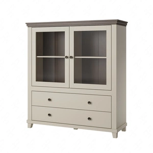 Komoda wysoka Evora 126 cm beżowa / dąb dunin zachwyci miłośników wyrazistych wnętrz idealna do salonu lub jadalni