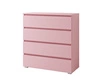 Komoda z szufladami Simple 92 cm pudrowy róż funkcjonalny mebel do pokoju dziewczęcego prosta konstrukcja 