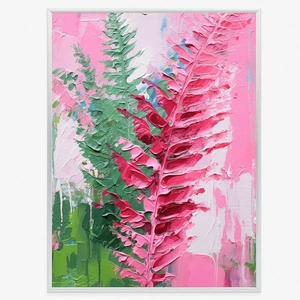 Plakat różowy liść paproci 70x100 plakat w ramie precyzyjny wydruk ze stylową grafiką doskonała dekoracja do salonu lub sypialni