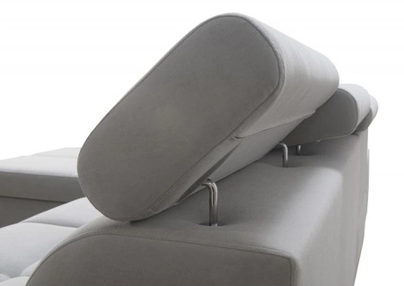 Narożnik z funkcją spania Dafni lawendowy róż / biały lewostronny pleciony komfort i funkcjonalność podczas codziennego wypoczynku