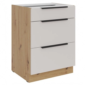 Szafka kuchenna stojąca z szufladami Soela 60 D 3S BB metalowe uchwyty krawędziowe szafka odporna na działanie wilgoci i uszkodzenia