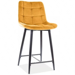 Półhoker Chic H-2 żółty nowoczesny oraz funkcjonalny hoker z metalowymi nogami idealny hoker do kuchni