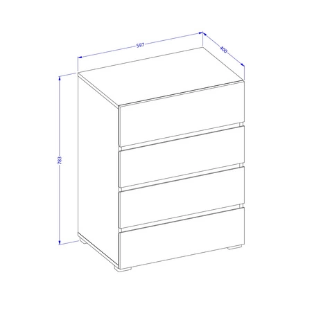 Komoda z szufladami Cross 60 cm biała stylowy design komody do sypialni przedpokoju prosta forma w nowoczesnym wydaniu