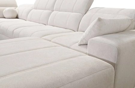 Narożnik z funkcją spania Penejos VIII szary popiel prawostronny stylowy narożnik rozkładany wykonany z wytrzymałej tkaniny