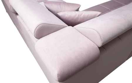 Narożnik z funkcją spania Nausa X czarny lewostronny narożnik z dwoma pojemnikami na pościel wykonanie z tkaniny typu velvet