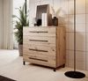 Komoda z szufladami Malen 92 cm dąb artisan doskonały mebel do przechowywania komoda o geometrycznym kształcie stylowe uchwyty
