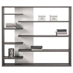 Regał Yugo w kolorze popiel / biały połysk nowoczesny oraz funkcjonalny mebel do salonu pokoju młodzieżowego lub biura