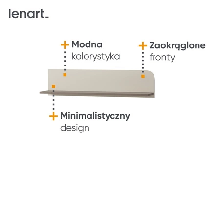Półka Harmony 101 cm beżowy / truflowy praktyczna półka ścienna idealna do minimalistycznych wnętrz