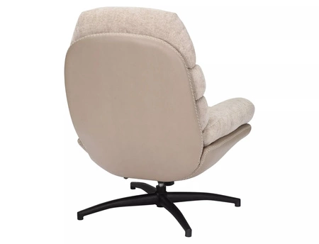 Fotel Giselle beżowy / beżowa ekoskóra funkcjonalny oraz nowoczesny fotel obrotowy z metalowymi nogami komfortowy podczas wypoczynku