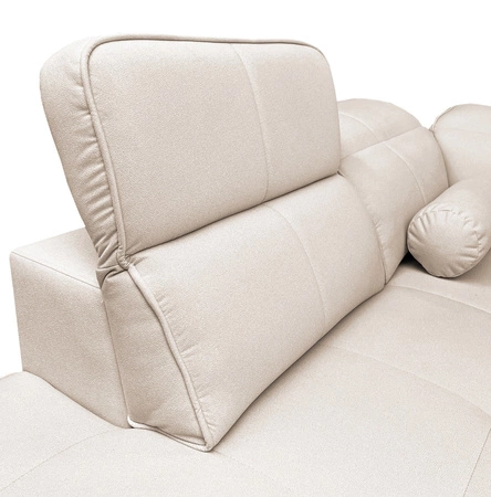 Narożnik Samos szary popiel lewostronny nowoczesny design prosta i stylowa bryła wpisująca się w każdą aranżację regulowane zagłówki