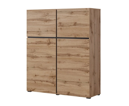 Komoda wysoka Cross 119 cm dąb wotan nowoczesny design idealna komoda do salonu sypialni lub biura prosta forma