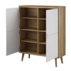 Komoda Primo 107 cm dąb riviera / biała nowoczesny design w stylu skandynawskim obrzeża komody wykończone specjalną okleiną ABS