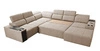 Narożnik z funkcją spania Tesalia VIII beżowy prawostronny komfortowy narożnik do salonu z innowacyjną funkcją przesuwanego oparcia