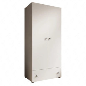 Szafa dwudrzwiowa Emily 80 cm biała niezwykle praktyczna szafa do pokoju dziecięcego z uchwytami w kształcie piłki pojemna szuflada