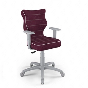 Krzesło do biurka Duo fioletowe dopasowane do wzrostu 159-188 cm profilowane siedzisko regulowane podłokietniki łatwo czyszcząca tkanina