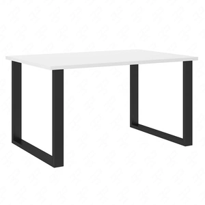 Stół Taunton 138x90 cm biały / czarny prosta forma mebla wzbogacona o stylowe czarne nogi w stylu loftowym blat odporny na rozlanie cieczy