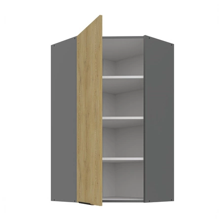 Szafka kuchenna narożna wisząca Corsico 60x60 GN-108 1F metalowy uchwyt krawędziowy szafka odporna na działanie wilgoci i uszkodzenia