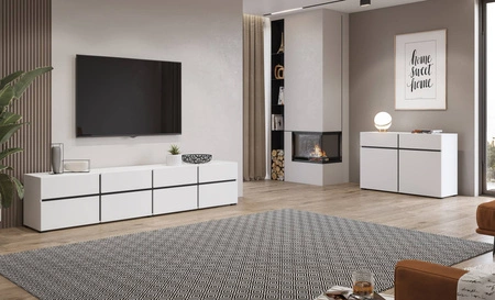 Komoda z szufladami Cross 119 cm biała nowoczesny design idealna komoda do salonu sypialni lub biura prosta forma