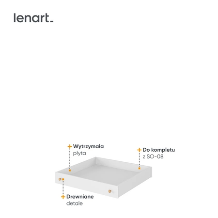 Szuflada do łóżka Story 90x200 cm biała szuflada na kółkach praktyczny i pojemny schowek